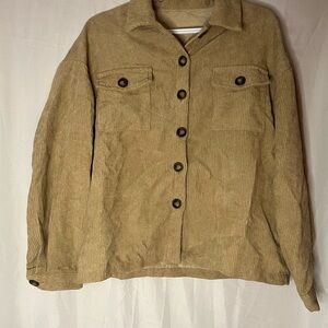 SHEIN Tan Corduroy Utility Jacket